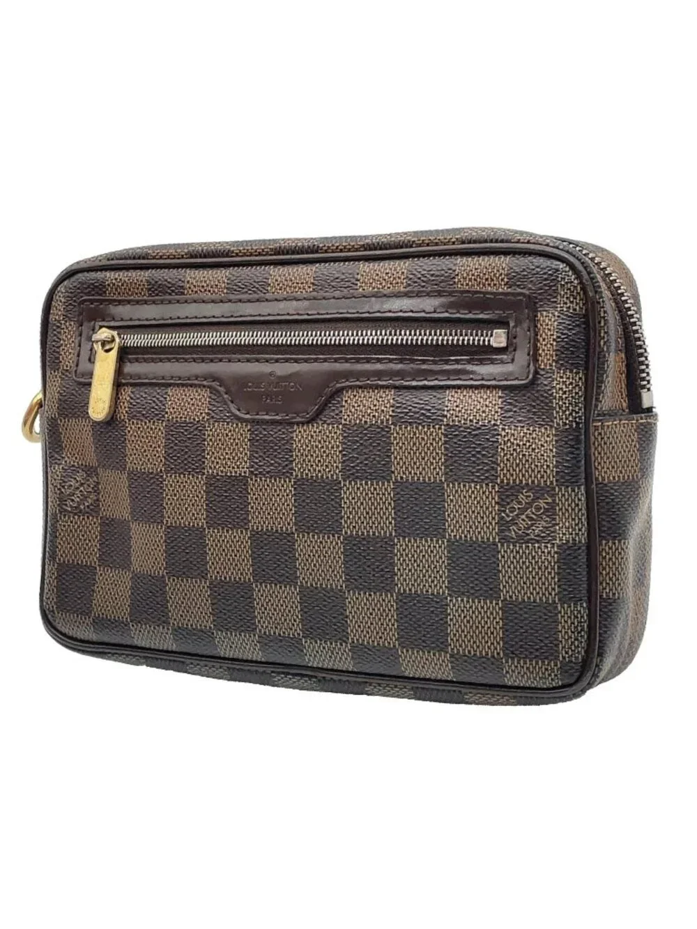 Authentic Louis Vuitton Pochette Billet Macao Damier Ebene Clutch Wristlet - Picture 3 of 16